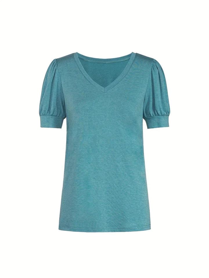 Breathable Cotton T-Shirt with Petal Sleeve