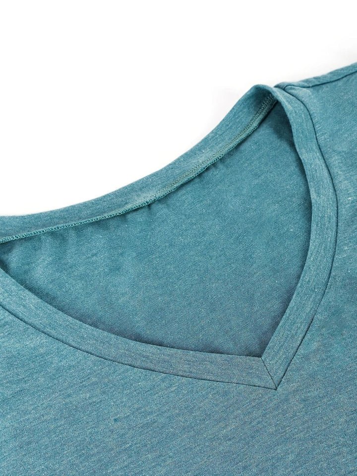 Breathable Cotton T-Shirt with Petal Sleeve