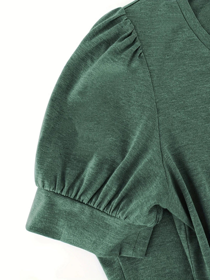Breathable Cotton T-Shirt with Petal Sleeve