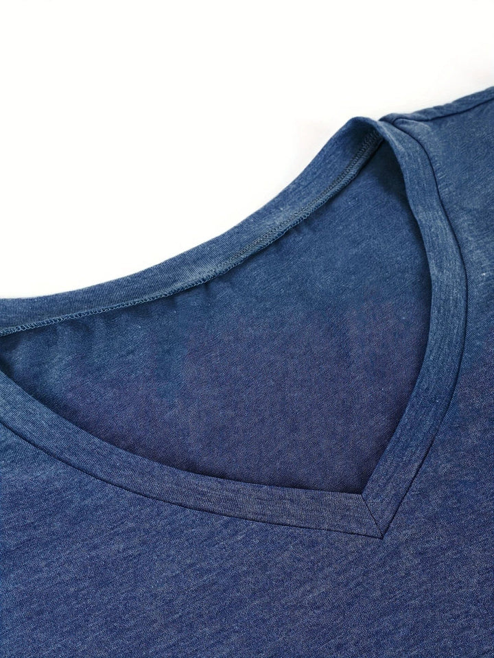 Breathable Cotton T-Shirt with Petal Sleeve