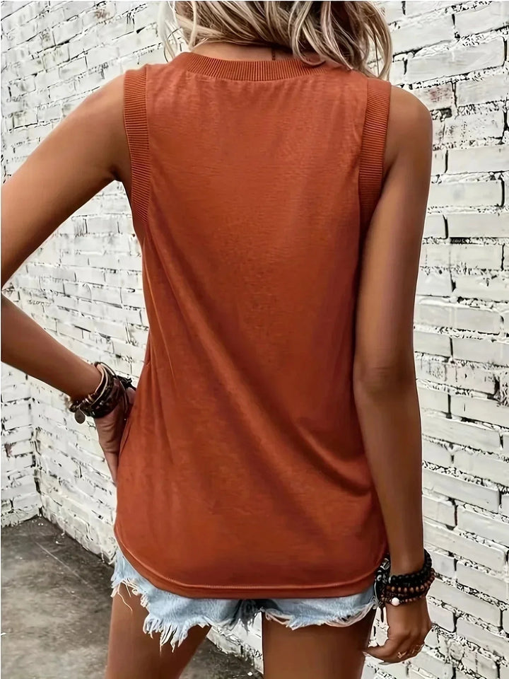 Assila Breathable Cotton V-Neck Top