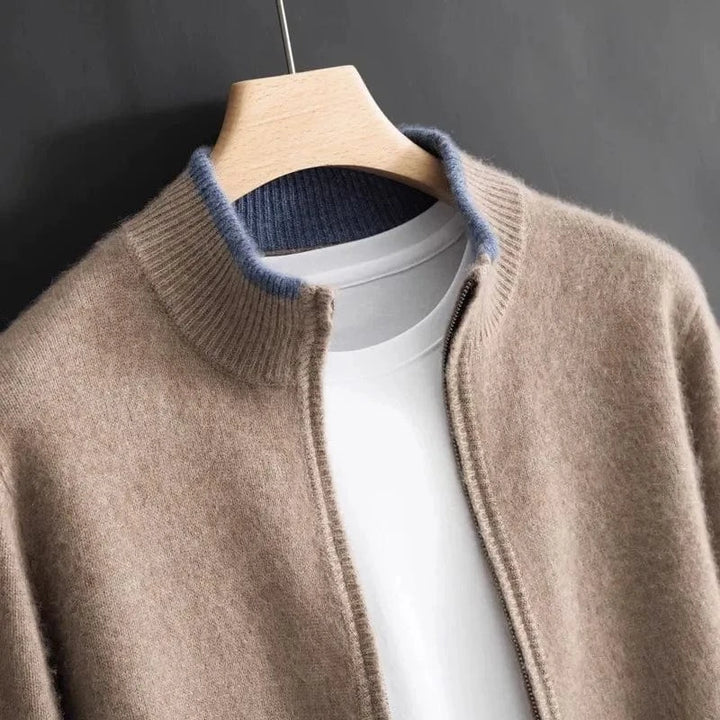 Aidan Crown Cashmere Zip-Up Cardigan