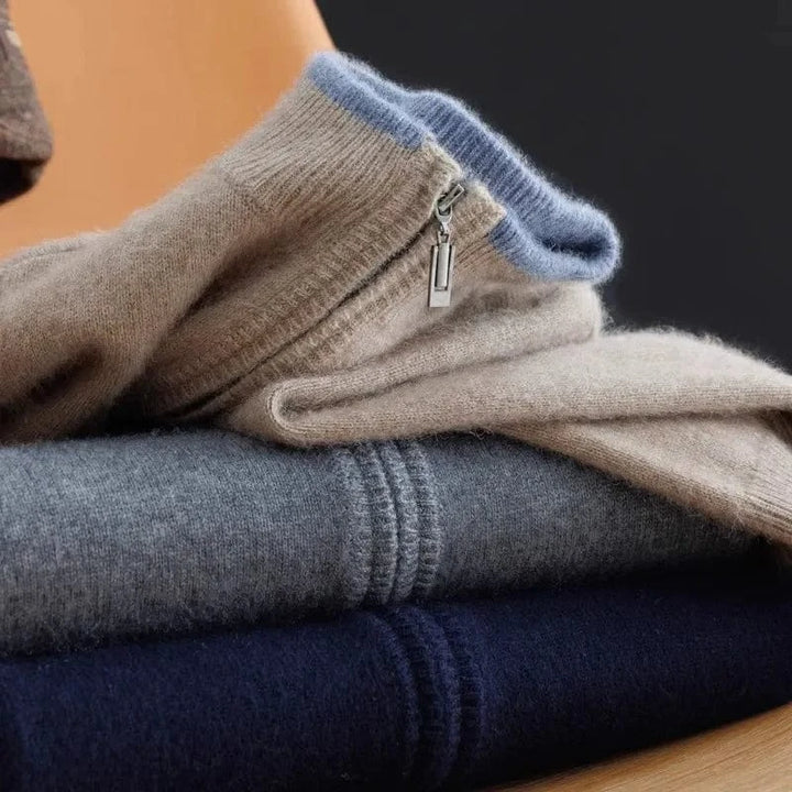 Aidan Crown Cashmere Zip-Up Cardigan