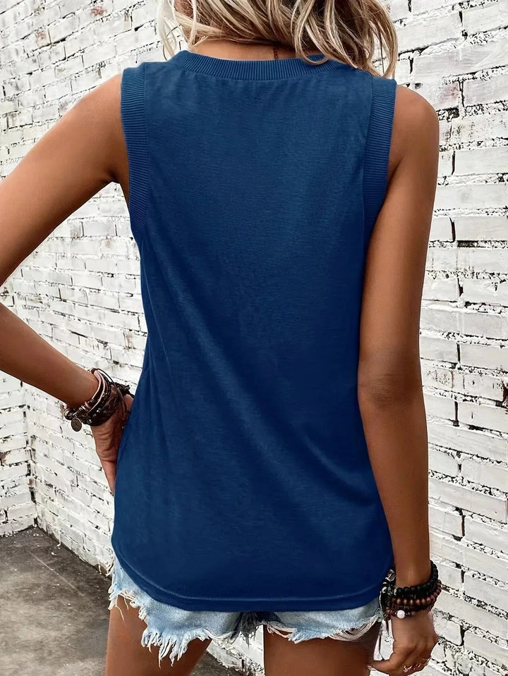 Assila Breathable Cotton V-Neck Top