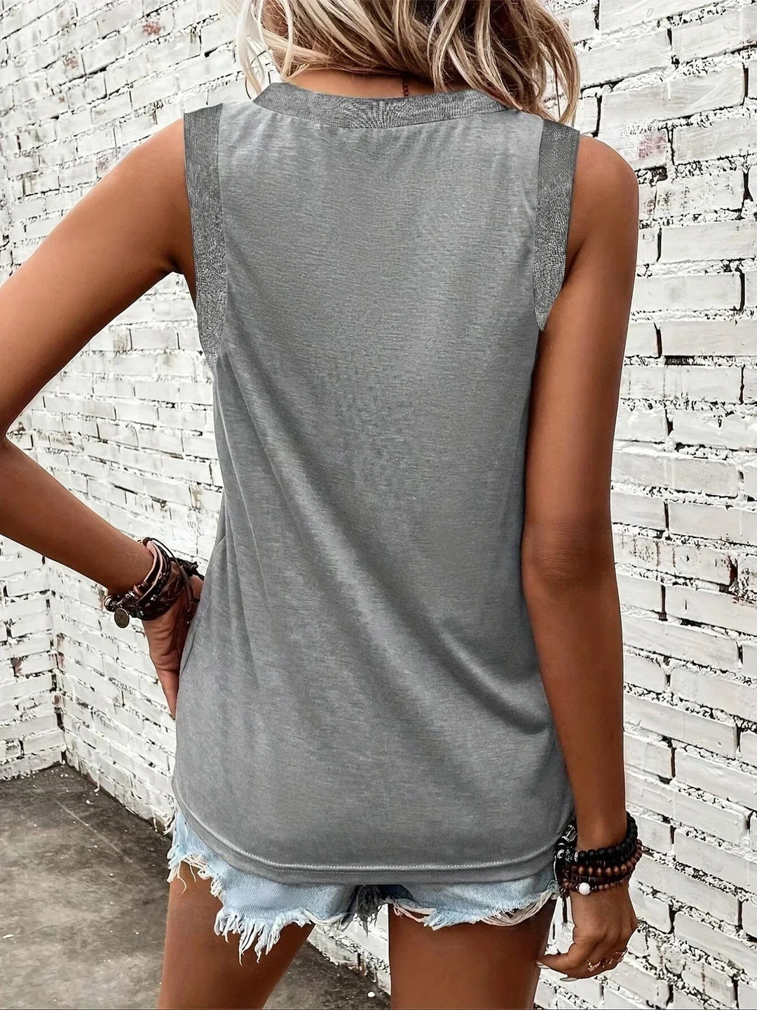 Assila Breathable Cotton V-Neck Top