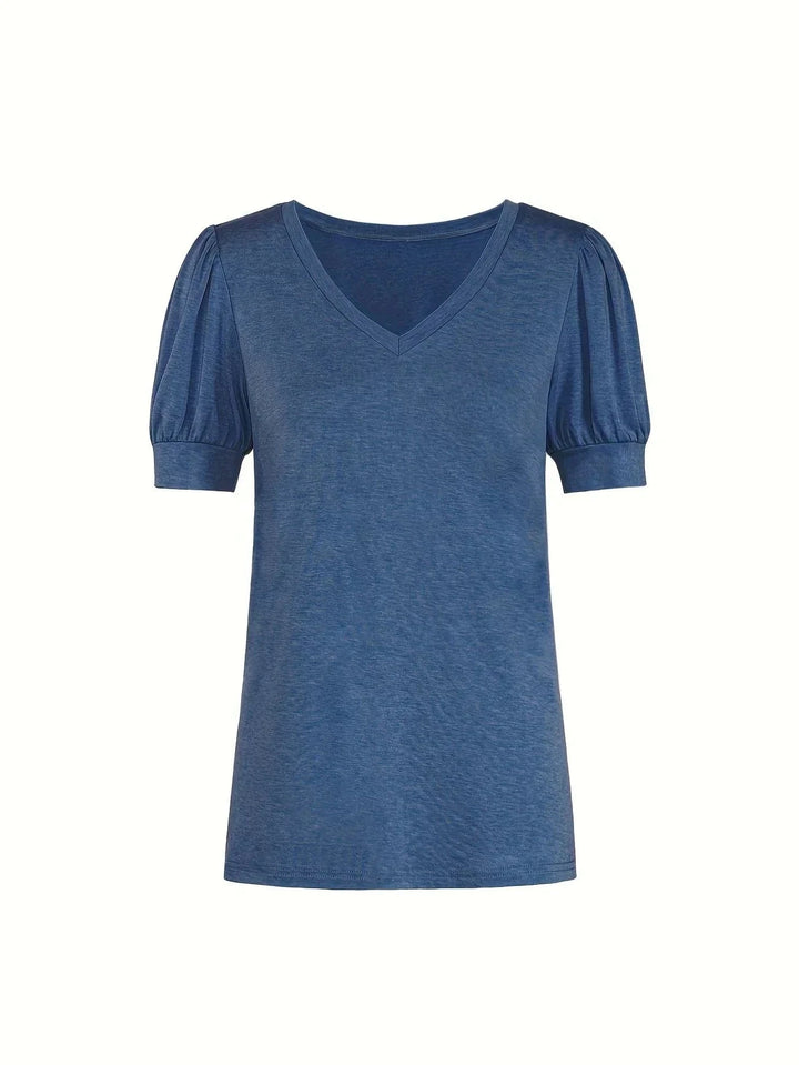 Breathable Cotton T-Shirt with Petal Sleeve