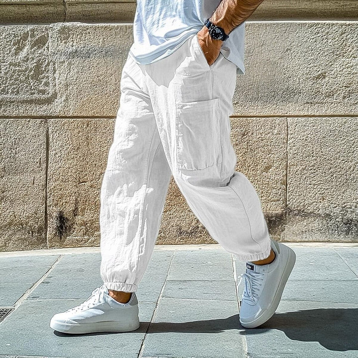 NomadAir Mens Linen Cotton Cargo Jogger Pants