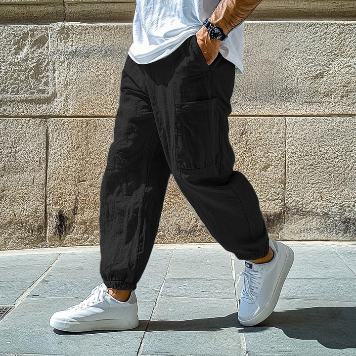 NomadAir Mens Linen Cotton Cargo Jogger Pants
