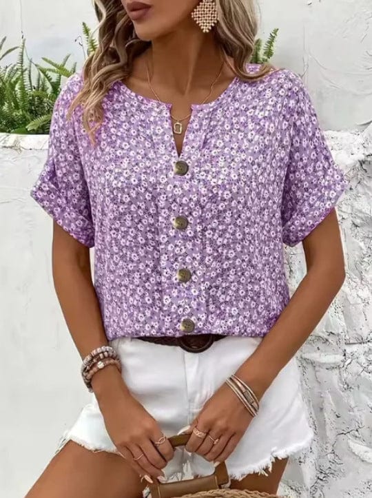 Jelena  Elegant Floral Summer Top