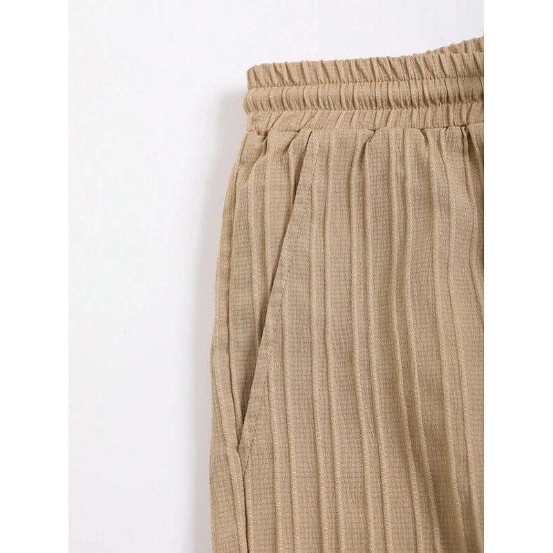Ronan Ribbed Camp Collar Two Piece Set