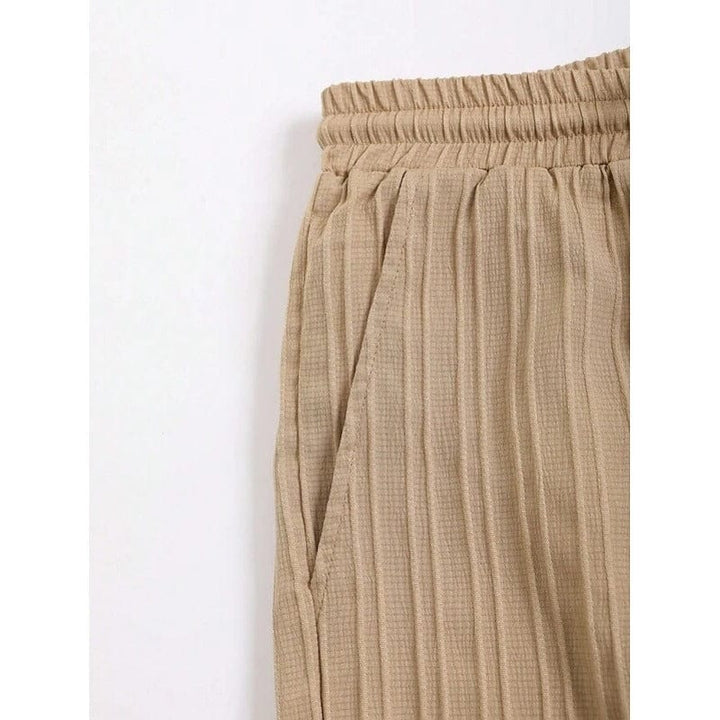 Ronan Ribbed Camp Collar Two Piece Set