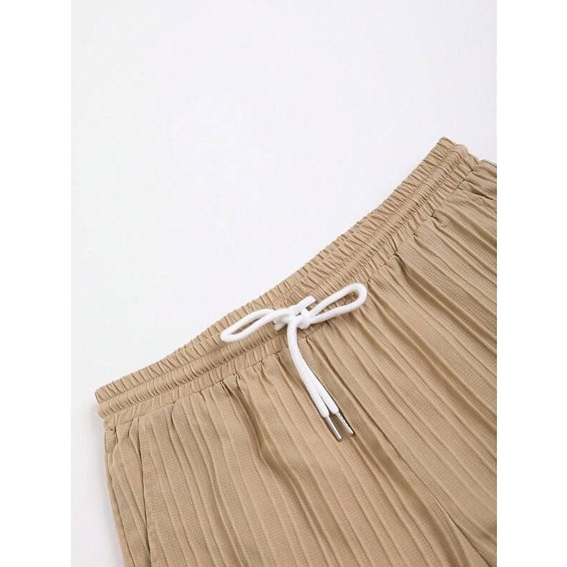 Ronan Ribbed Camp Collar Two Piece Set