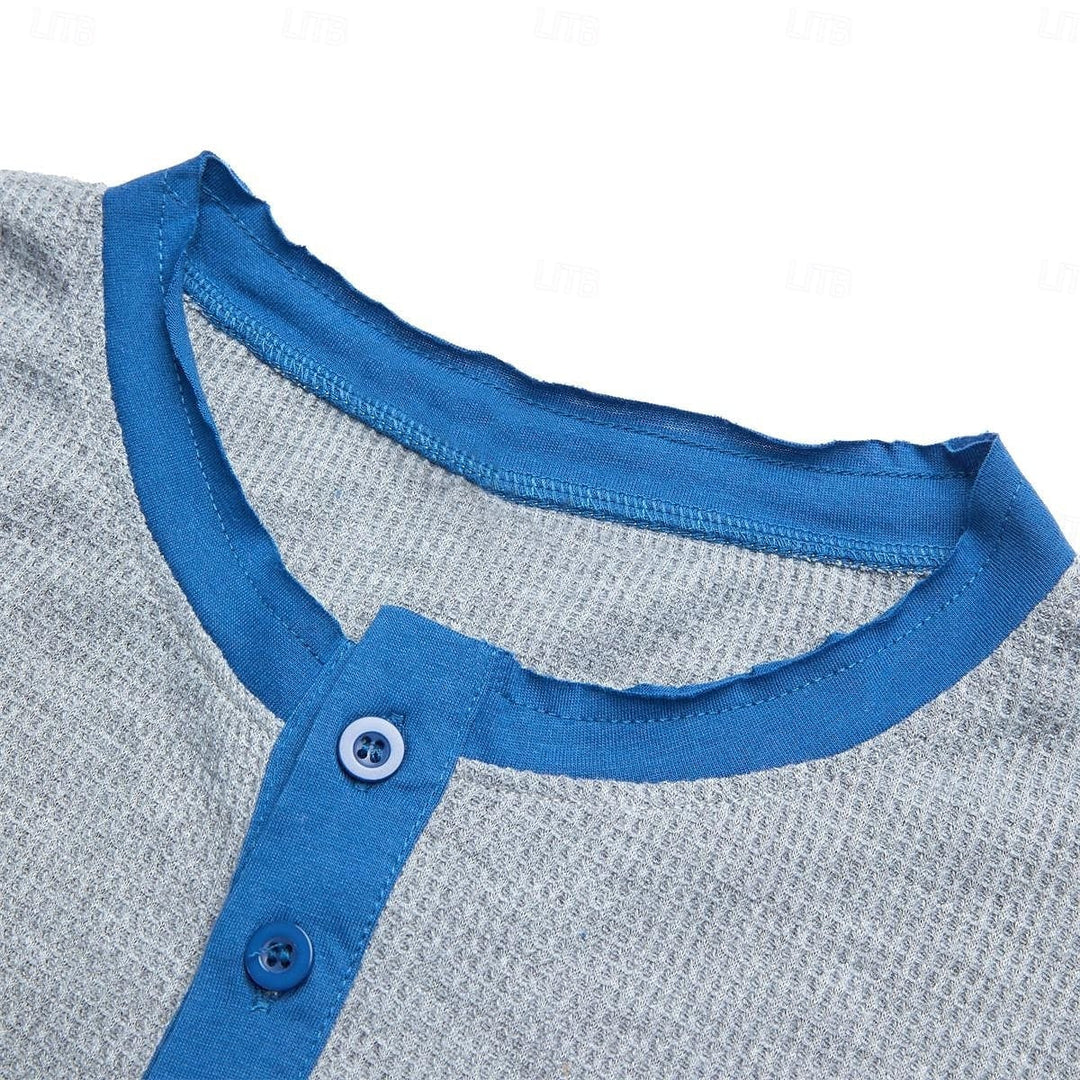 Men's Waffle Henley Shirt Tee Short Sleeve Plaid Checkered Fashion Designer Comfortable Buttons Henley Outdoor Casual Daily Summer Black White Yellow Henley T-Shirt